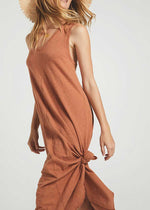 Z Supply Reverie Midi Dress - Vintage Brown-Hand In Pocket