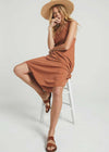 Z Supply Reverie Midi Dress - Vintage Brown-Hand In Pocket