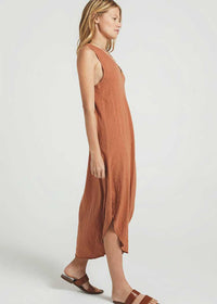 Z Supply Reverie Midi Dress - Vintage Brown-Hand In Pocket