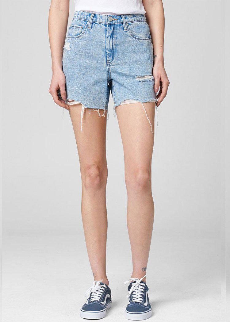 Blank NYC High Rise Mom Jean Shorts - Acid Trip-***FINAL SALE***-Hand In Pocket