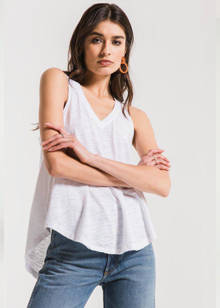 Z Supply Airy Slub Vagabond Tank - White-Hand In Pocket