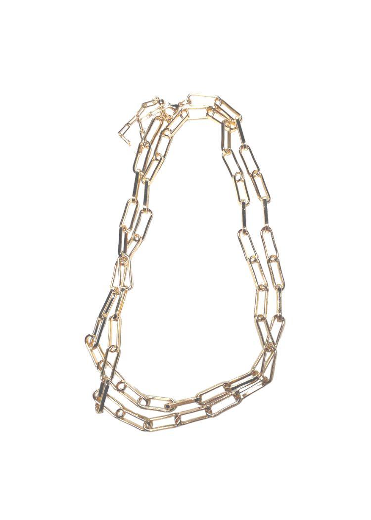 Alexa Gold Chain Link Necklace-Hand In Pocket