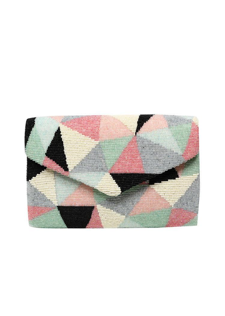 Tiana Designs Angles Beaded Clutch-Hand In Pocket
