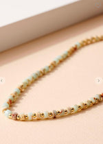 Arta Loop-Short Beaded Necklace-Mint ***FINAL SALE***-Hand In Pocket