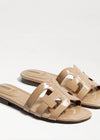 Sam Edelman Bay Slide Sandal - Almond Patent Leather-Hand In Pocket