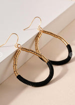 Larissa Beaded Hoops-Black-Hand In Pocket