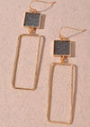 Linz Metallic Square Drops - Black-Hand In Pocket