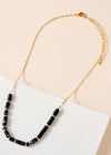 Livadia Loop- Dainty Beaded Necklace-Black ***FINAL SALE***-Hand In Pocket