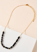 Livadia Loop- Dainty Beaded Necklace-Black ***FINAL SALE***-Hand In Pocket