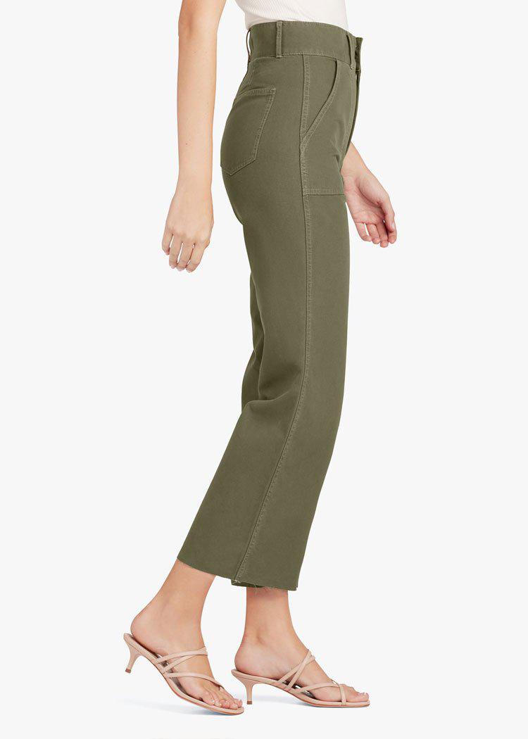 Joes Jeans "The Blake" Utility High Waisted Cropped Wide Leg Pant - Blitz-Hand In Pocket