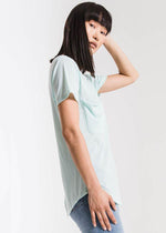 Z Supply Pocket Tee- Blue Haze-Hand In Pocket