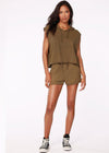 Bobi Slub Drawstring Short - Grenade ***FINAL SALE***-Hand In Pocket