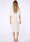 Bobi Gauzy Side Slit V Neck Midi Dress -***FINAL SALE***-Hand In Pocket