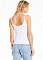 Z Supply Casa Ribbed Tank- White-***FINAL SALE***-Hand In Pocket