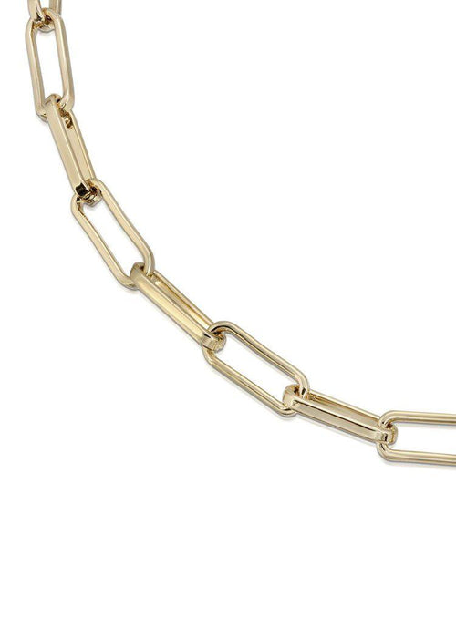 Eklexic 18" Elongated Link Chain-Gold-Hand In Pocket
