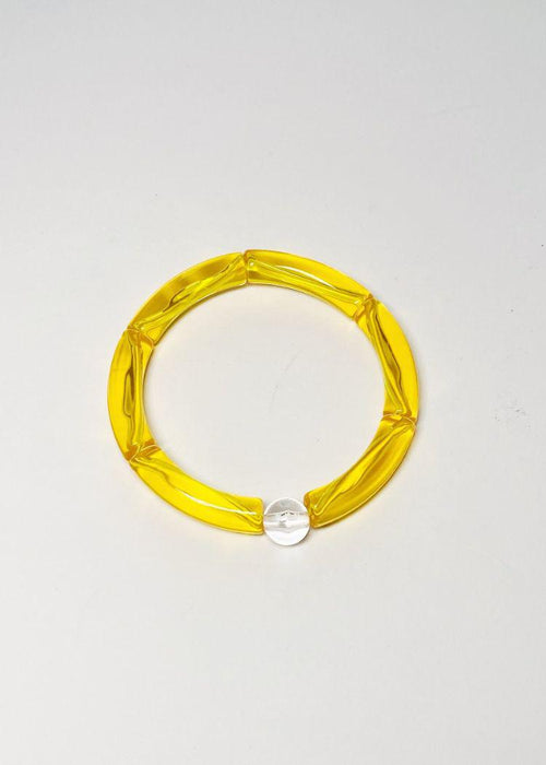 Maya Acrylic Stack Bracelet - Clear Yellow - ***FINAL SALE***-Hand In Pocket