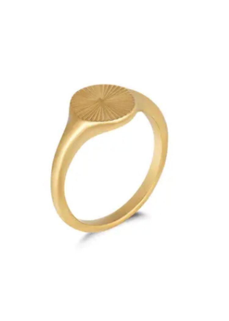 Ellie Vail Darcy Sunburst Signet Ring ***FINAL SALE***-Hand In Pocket