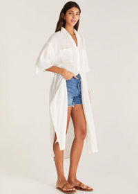 Lina Button Up Duster-Hand In Pocket
