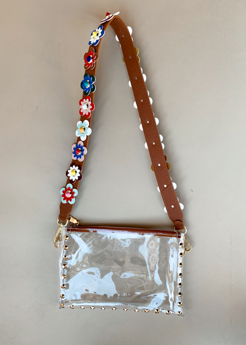 Clearly Flower Multi Saddle Bag Strap-***FINAL SALE***-Hand In Pocket