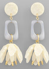 Anguilla Petal Drop Earrings- White-Hand In Pocket