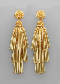 Valentina Tassel Earrings- Gold-Hand In Pocket