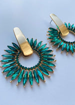 Primrose Jewel Hoops - Green-Hand In Pocket