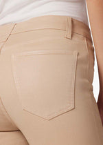 Joes Jeans The Callie High Rise Cropped Bootcut - Coated Latte-Hand In Pocket