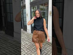 Avignon Pleated Belted Skirt