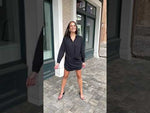 Krisa Draped Button Front Mini Dress - Black-***FINAL SALE***