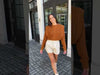 Wendover Faux Leather Short - Taupe