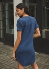 Bobi Split V Neck Short Sleeve Shirtdress - Coast***FINAL SALE***-Hand In Pocket