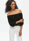 Michael Stars Isabel Gauze Convertible Top-Black ***FINAL SALE***-Hand In Pocket
