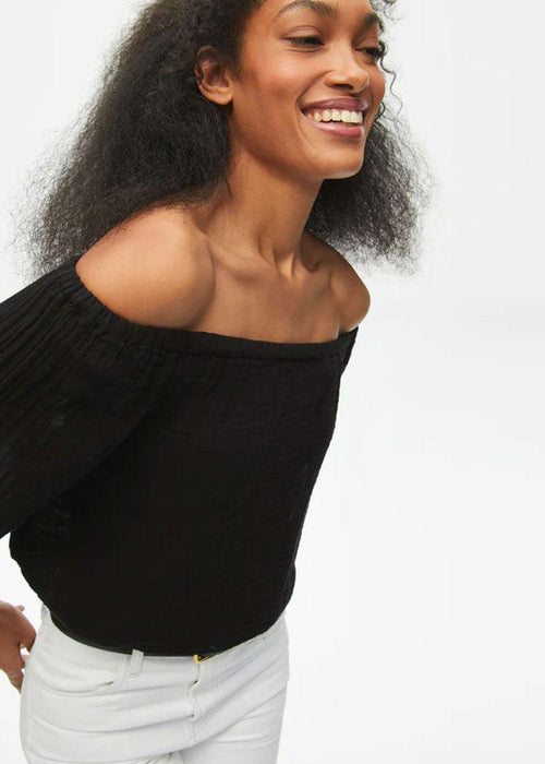 Michael Stars Isabel Gauze Convertible Top-Black ***FINAL SALE***-Hand In Pocket