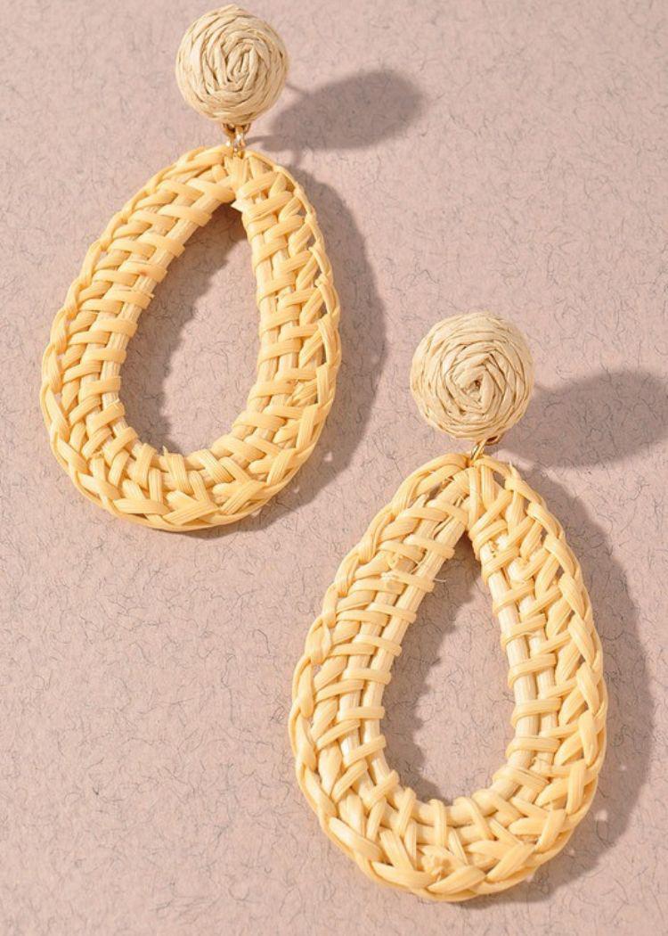 Holbox Rattan Hoops-Ivory-Hand In Pocket