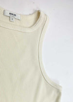 Agolde Organic Cotton Rib Ivory Tank - Paste-Hand In Pocket