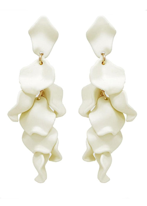 Petal Chandelier Earrings- Ivory-Hand In Pocket