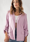 Claire Linen Blazer - Lilac-Hand In Pocket