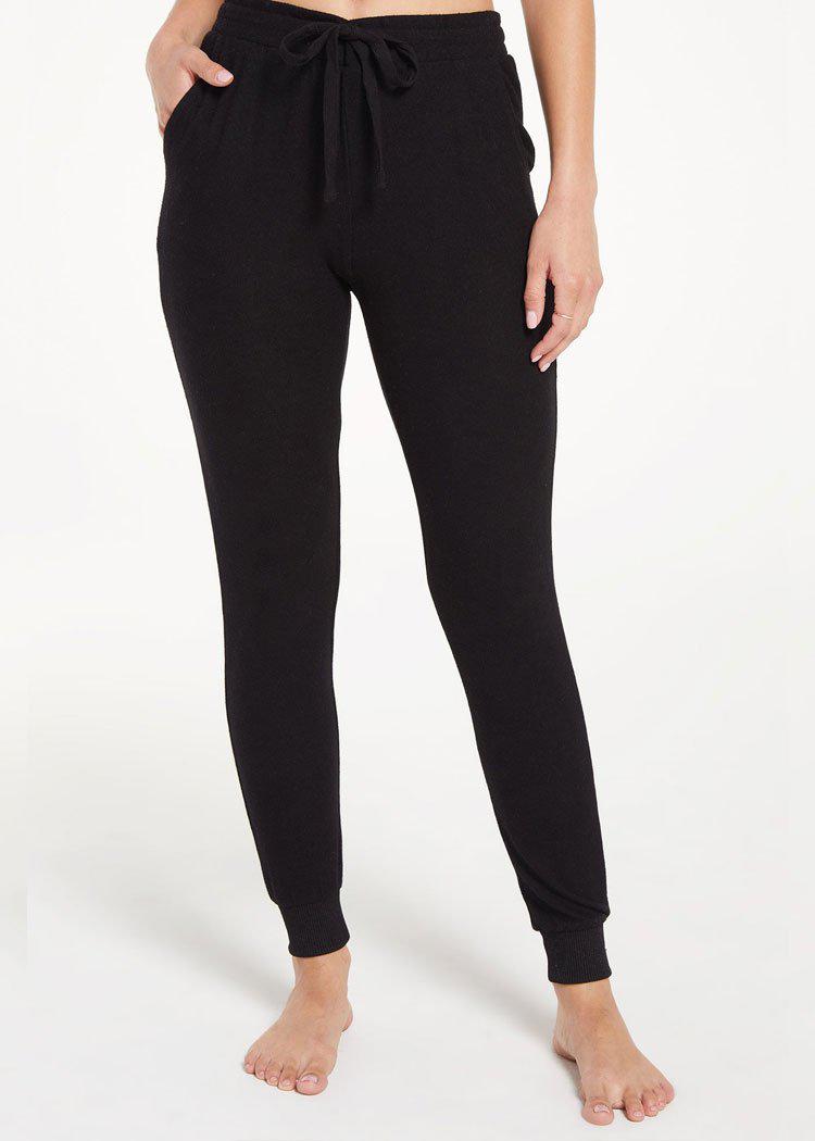 Z Supply Marled Jogger-Black-Hand In Pocket