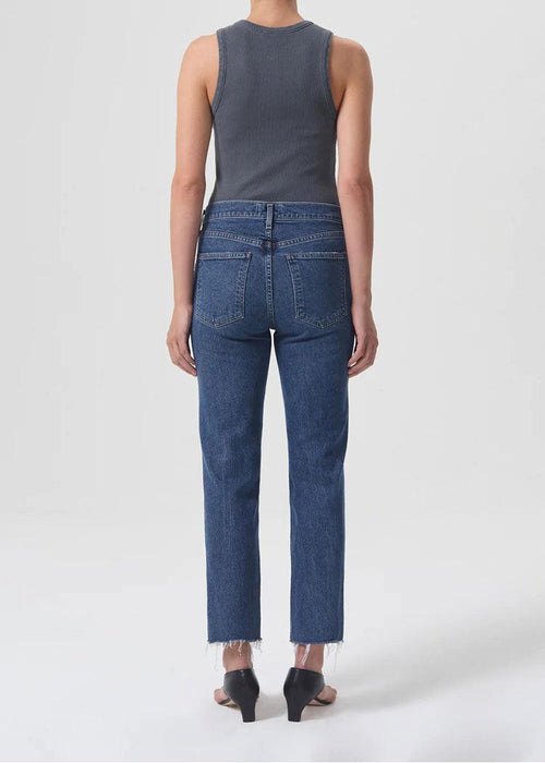 Agolde Kye Mid Rise Straight Crop- Mirage-Hand In Pocket