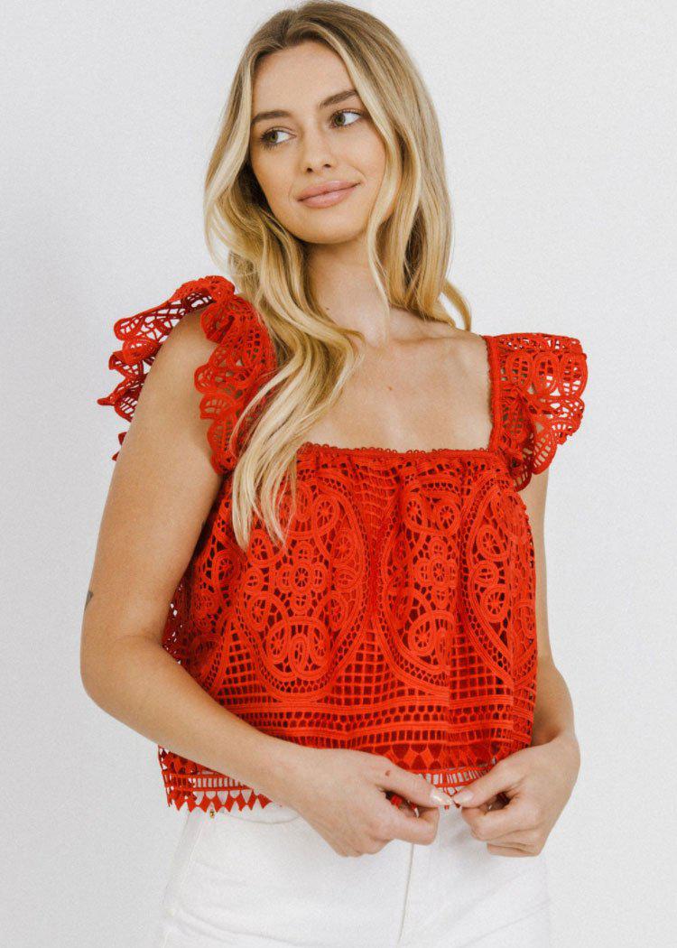 Leo Flounce Lace Crop Top -***FINAL SALE***-Hand In Pocket