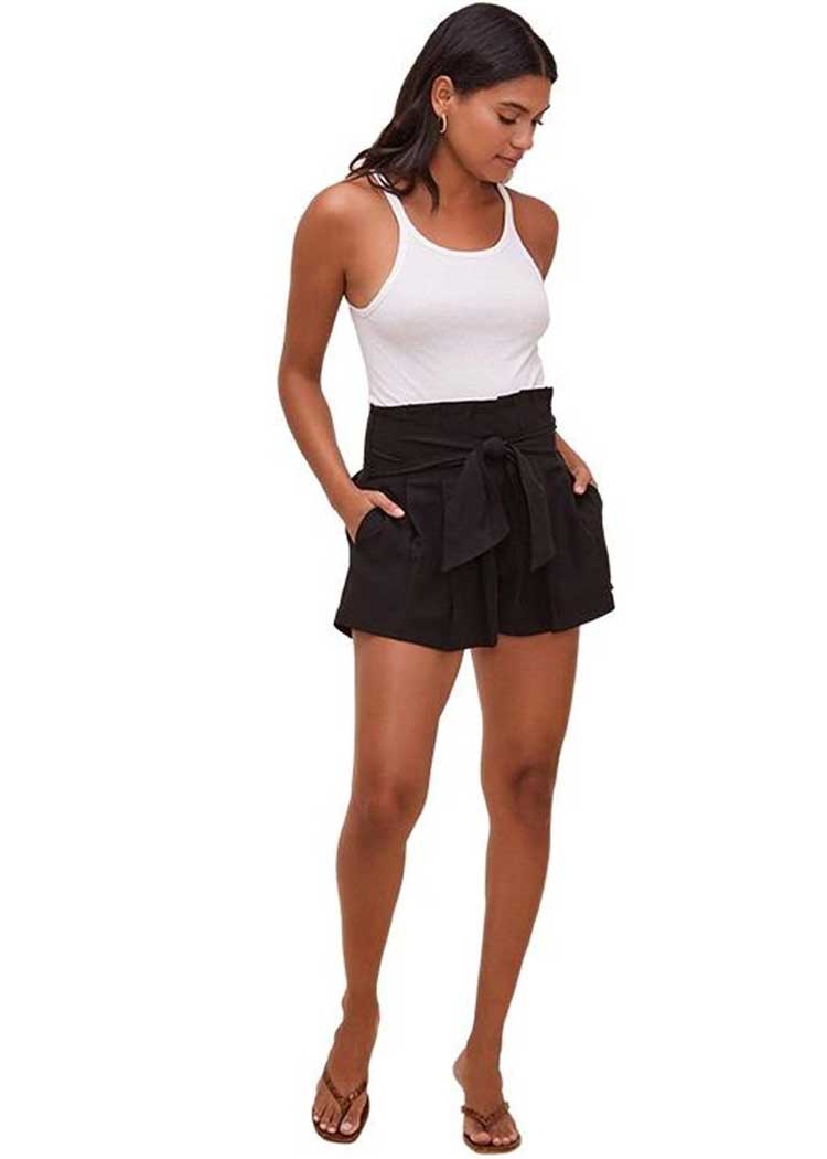 ASTR The Label Marika Belted Shorts-Black-Hand In Pocket