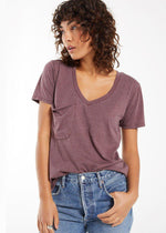 Z Supply Pocket Tee - Merlot-Hand In Pocket