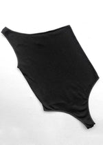 NikiBiki Ribbed One Shoulder Bodysuit-Black-Hand In Pocket