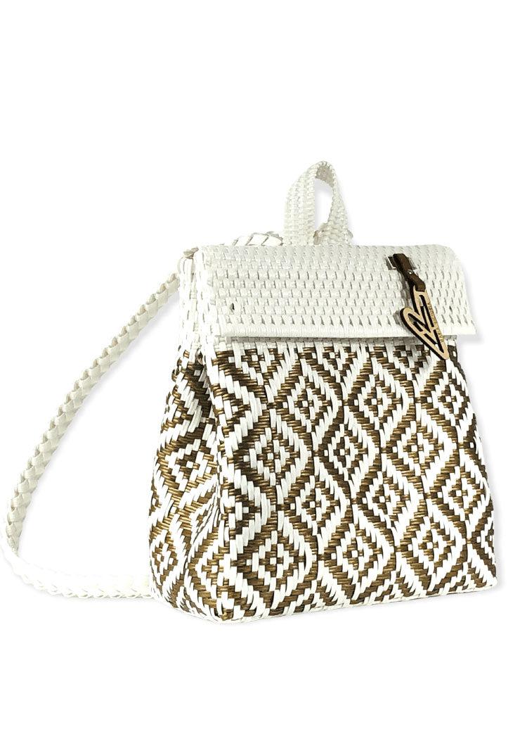 Maria Victoria White Gold Backpack-Hand In Pocket