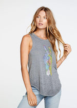 Chaser Peace Fingers Muscle Tank-Hand In Pocket