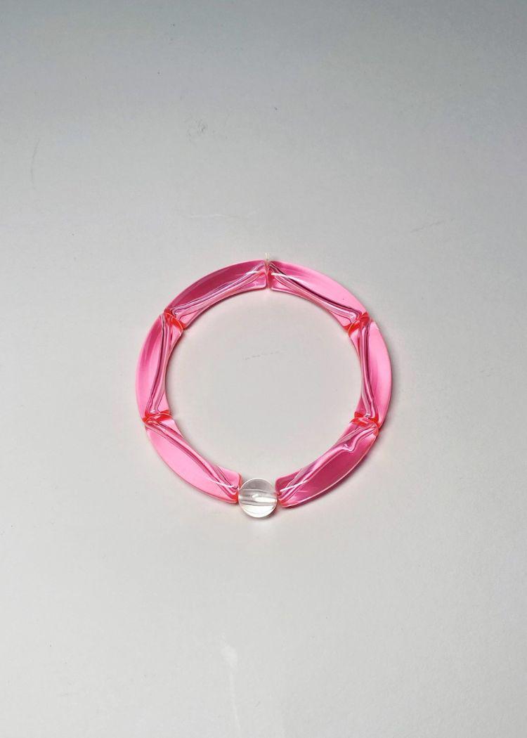 Maya Acrylic Stack Bracelet - Clear Pink - ***FINAL SALE***-Hand In Pocket