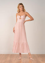Kingston Striped Tiered Maxi Dress- Pink Dress-***FINAL SALE***-Hand In Pocket