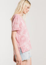 Z Supply Cotton Cloud Tie Dye Tee- Zephyr Pink-Hand In Pocket
