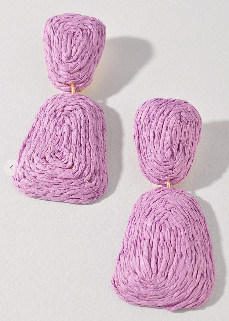 Panay Raffia Drops-Lavender-Hand In Pocket