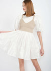 En Saison Raya Comb Knit Mini Dress-White-***FINAL SALE***-Hand In Pocket